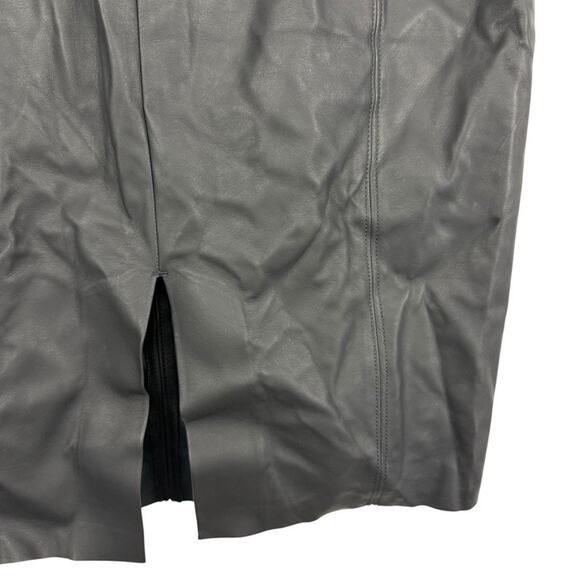 Express Matte Black Faux Leather Stretch Pencil Knee Length Skirt NWT sz 12 - Picture 11 of 16